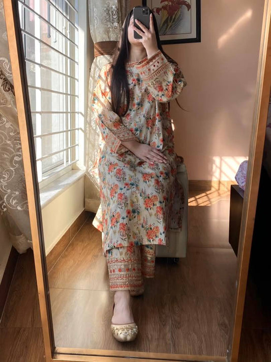 Embroidery Co-ord set - 1117
