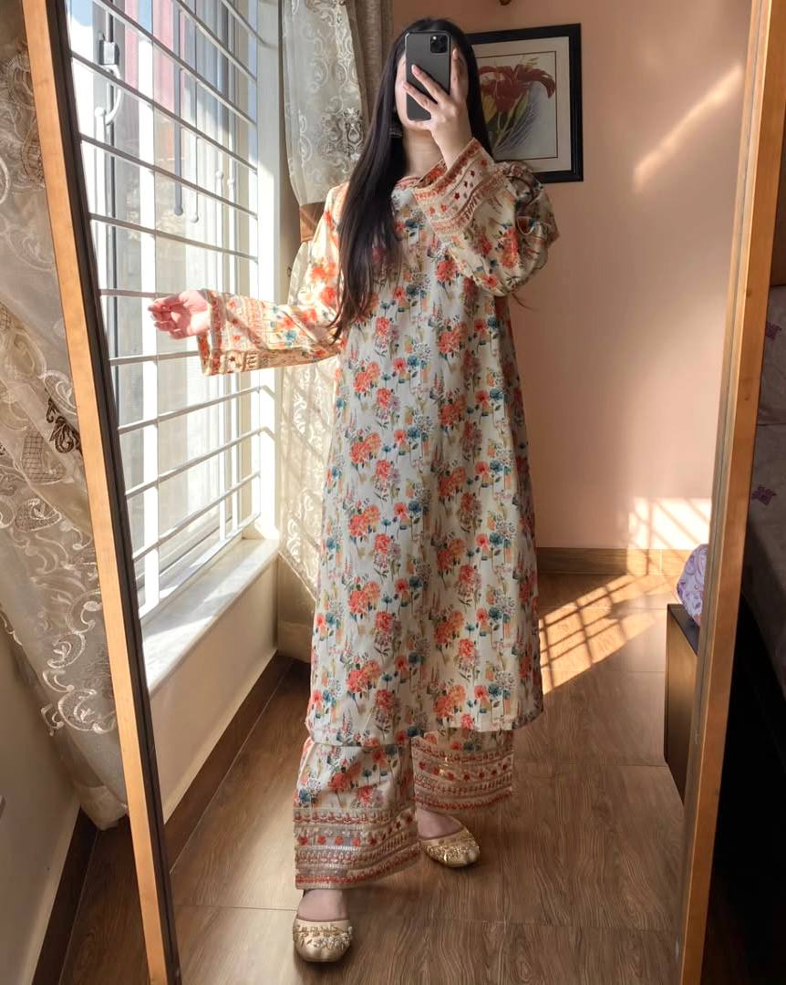 Embroidery Co-ord set - 1117