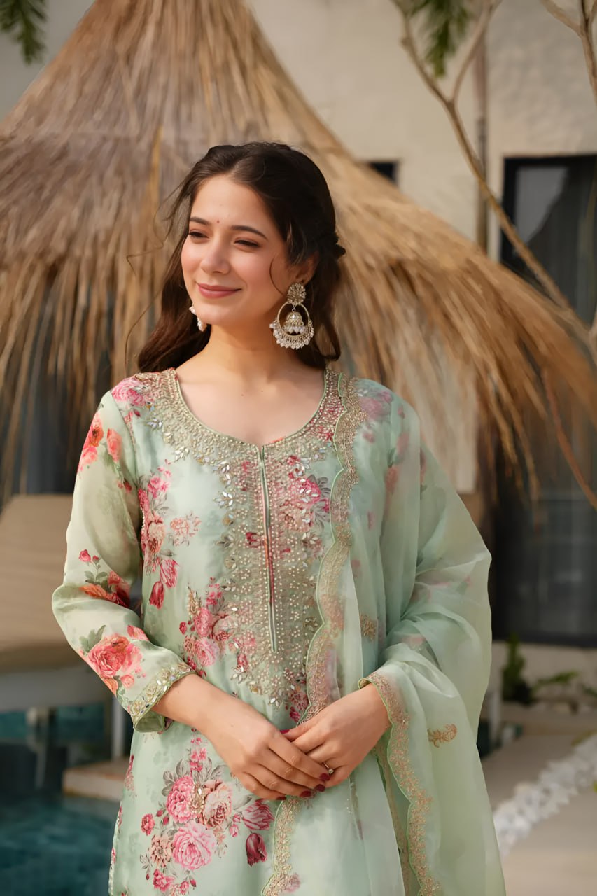 Floral Silk Stitched Suits